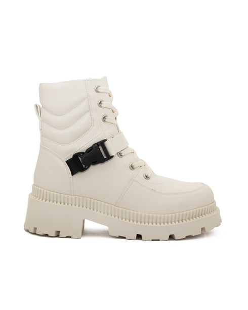 Bota Combat Latte Hebill-Broche 3711